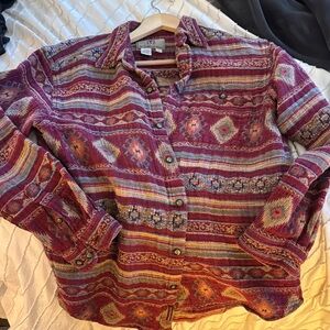 Colorful Patterned Button-Up Shirt